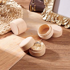 Runde Geschenkbox zur Schmuckaufbewahrung aus Buchenholz mit Deckel&nbsp;CON-WH0085-57