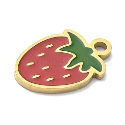Pendentifs en émail de fruits en acier inoxydable 304&nbsp;STAS-G362-04G-14