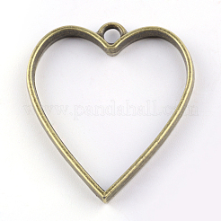 Enrubanneuse en alliage coeur ouvert en arrière lunette pendentifs&nbsp;X-PALLOY-S047-12F-FF
