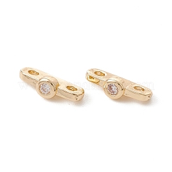 Crémaillère placage laiton pavé clair zircone cubique connecteur breloques&nbsp;KK-G433-04LG