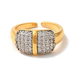 Manschettenringe aus Messing mit Mikropavé-Zirkonia für Damen&nbsp;RJEW-G325-11E-GP