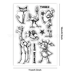 Individuelle Klarsichtstempel aus PVC-Kunststoff mit Sommermotiv&nbsp;DIY-WH0631-0664