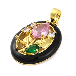 Colgante micropavé cubic zirconia de latón&nbsp;KK-A232-09G-02
