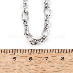 5.5 mm strukturierte ovale Gliederketten aus 304 Edelstahl&nbsp;NJEW-T016-12P