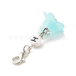 Décoration de pendentif en acrylique transparent fleur givrée&nbsp;HJEW-JM00628-02