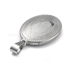 Anlaufgeschützte ovale Anhänger aus Edelstahl 304&nbsp;STAS-L156-05P