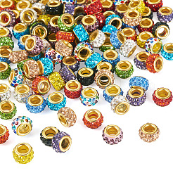 132 Stück 12 Farben Legierung Strass Ton Pflaster große Loch Perlen&nbsp;ALRI-TA0001-28