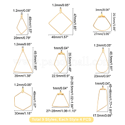 36 ciondolo a forma di aquilone e geometrico in filo di acciaio inossidabile 304&nbsp;STAS-PH0001-58
