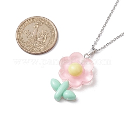 Colliers à pendentif fleur en résine&nbsp;NJEW-JN04727