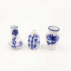 Blaue und weiße Porzellanvasen-Miniaturverzierungen&nbsp;BOTT-PW0001-151