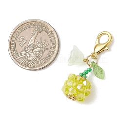 Pendentifs en perles de verre représentant des fruits et des fleurs&nbsp;HJEW-MZ00407