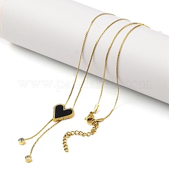 Colliers avec pendentif en forme de cœur en acier inoxydable 304 plaqué sous vide PVD&nbsp;NJEW-C063-03G