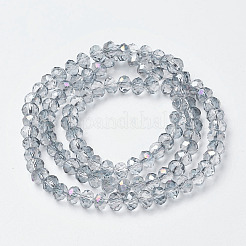 Chapelets de perles en verre transparent électrolytique&nbsp;EGLA-A034-T2mm-F10
