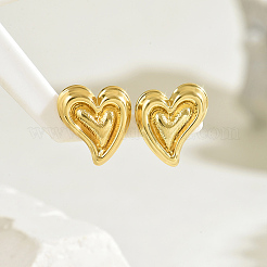 Boucles d'oreilles à tige élégantes en acier inoxydable 201 en forme de cœur&nbsp;LD8214-1