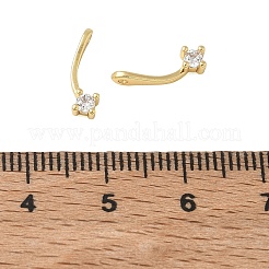Breloques de zircone cubique clair pavés en laiton&nbsp;CU-CBA9FFD-11G-02