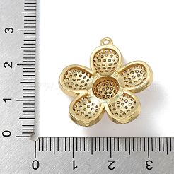 Placage de crémaillère en laiton micro pavé pendentifs en zircone cubique claire&nbsp;KK-G515-63G-02