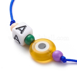 26pcs 26 lettera iniziale di stile a ~ z set di braccialetti di perline intrecciate a lume in acrilico e malocchio&nbsp;BJEW-JB08659