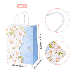 6 pz sacchetti regalo in carta stampata con fiori 3D&nbsp;ABAG-TADJ0001-05