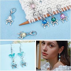 60 pz decorazioni pendenti con perline acriliche in stile tibetano&nbsp;HJEW-PH0001-51