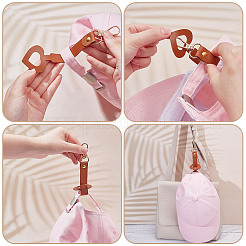 4 pieza de clip para sombrero de cuero sintético con forma de corazón de 2 colores&nbsp;AJEW-AR0004-87