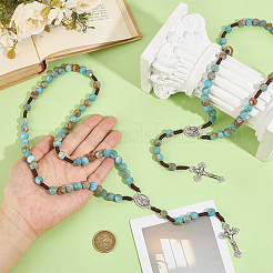 2 collier de chapelet en perles rondes en acrylique de 10 mm&nbsp;NJEW-UN0001-93