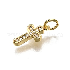 Pendentifs avec zircon cubiques à micro-pavés en laiton&nbsp;KK-Z100-39G-04