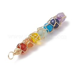 Chakra-Edelstein-Kupferdraht umwickelte große Anhänger&nbsp;PALLOY-JF02494