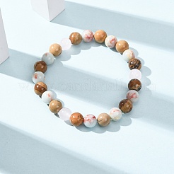 Bracelets extensibles en pierre de shoushan naturelle&nbsp;BJEW-P398-01A