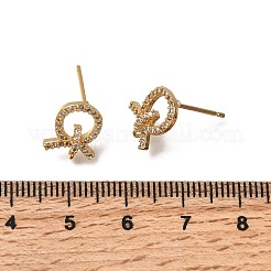 Ring Messing Micro Pave Zirkonia Ohrstecker Zubehörse&nbsp;KK-B152-02G