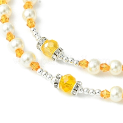 Collier de perles de chapelet de perles de verre&nbsp;NJEW-TA00082-04