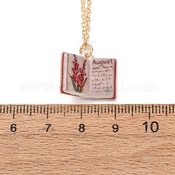 Collares colgantes de libro de latón esmaltado para mujer&nbsp;LS-KK-CBAF5B9-01G-08