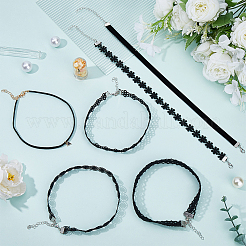 6 stücke 6 arten gothic blume spitze choker halsketten für frauen&nbsp;NJEW-SC0001-76
