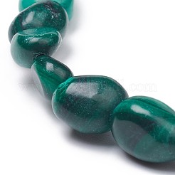 Pulseras de cuentas elásticas de malaquita natural&nbsp;BJEW-K213-C05