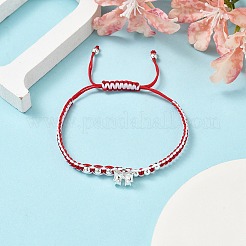 Set di braccialetti di perline intrecciate in filo di nylon bicolore&nbsp;BJEW-JB11214