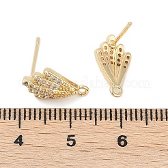 Messing micro pave zirkonia-ohrstecker-Zubehör&nbsp;KK-Z094-13G