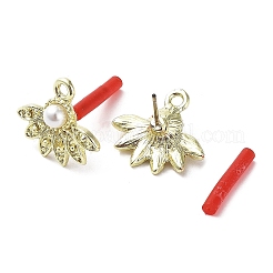 Ricerca di orecchini con perno a fiore in lega di placcatura a cremagliera&nbsp;EJEW-B030-10G