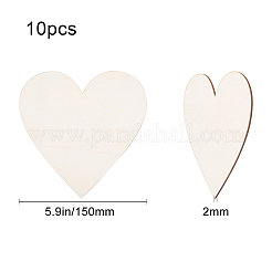 A forma di cuore in legno non finito&nbsp;WOOD-WH0101-37D