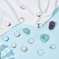 15 Fingerring aus natürlichen Edelsteinperlen&nbsp;RJEW-UN00049