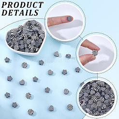 300 Stück handgefertigte Polymer-Tonperlen mit 3 Stilen im Tartan-Stil.&nbsp;CLAY-SC0002-83