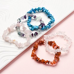 Chips natürliche & synthetische Edelstein Perlen Stretch Armbänder&nbsp;BJEW-JB01826