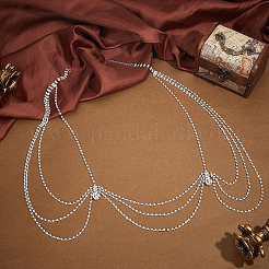 Ally Crystal Strass mehrlagige gedrehte Kette Schulter-Körperketten für Damen&nbsp;AJEW-WH0596-745