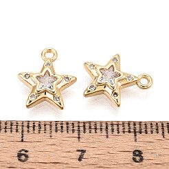 Breloques en laiton avec zircone cubique de micro pave&nbsp;KK-N263-137G