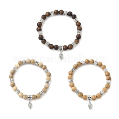 3 bracelet à breloques en alliage à fleurs de 3 couleurs&nbsp;BJEW-JB12354