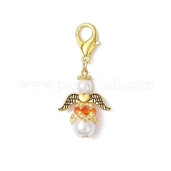 8 pièce de décorations en perles de verre et pendentifs en verre en forme d'ange&nbsp;HJEW-MZ00384