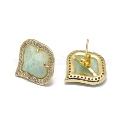 Natürliche Amazonite Ohrstecker&nbsp;EJEW-L228-07B-G