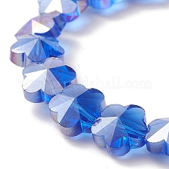 Bracciali per bambini con perline in fiore di prugna in vetro placcato&nbsp;BJEW-JB09172
