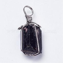 Natürliche schwarze Turmalin-Anhänger&nbsp;G-G681-15