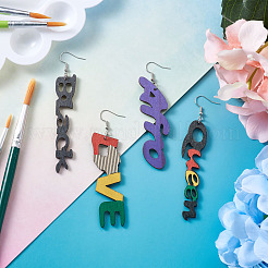 Kits de fabrication de boucles d'oreilles de style mot bricolage&nbsp;DIY-TA0008-61