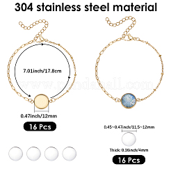 16 pz 304 catena a graffetta in acciaio inossidabile per realizzare braccialetti a catena satellitare&nbsp;BJEW-SP0001-32B