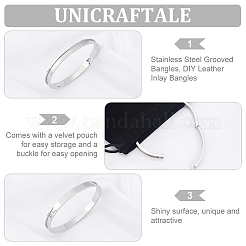 1 bracelet rainuré en acier inoxydable&nbsp;STAS-UN0042-50B-P